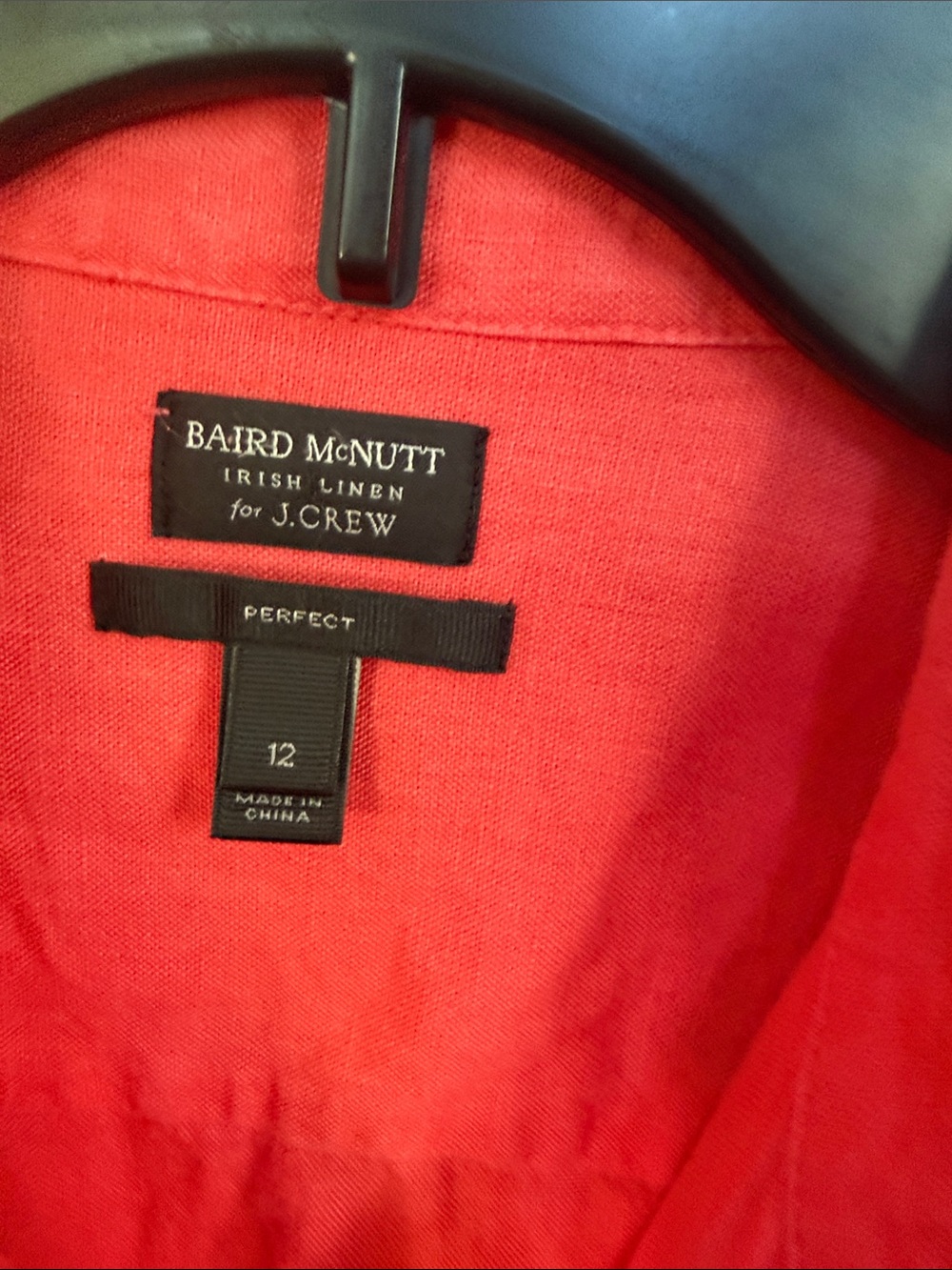 J. Crew Baird McNutt Orange Irish Linen Button Down 12 - Picture 2 of 8